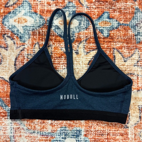 NOBULL Sports Bra Blue Racerback Athletic Workout Yoga Size S - Picture 2 of 4
